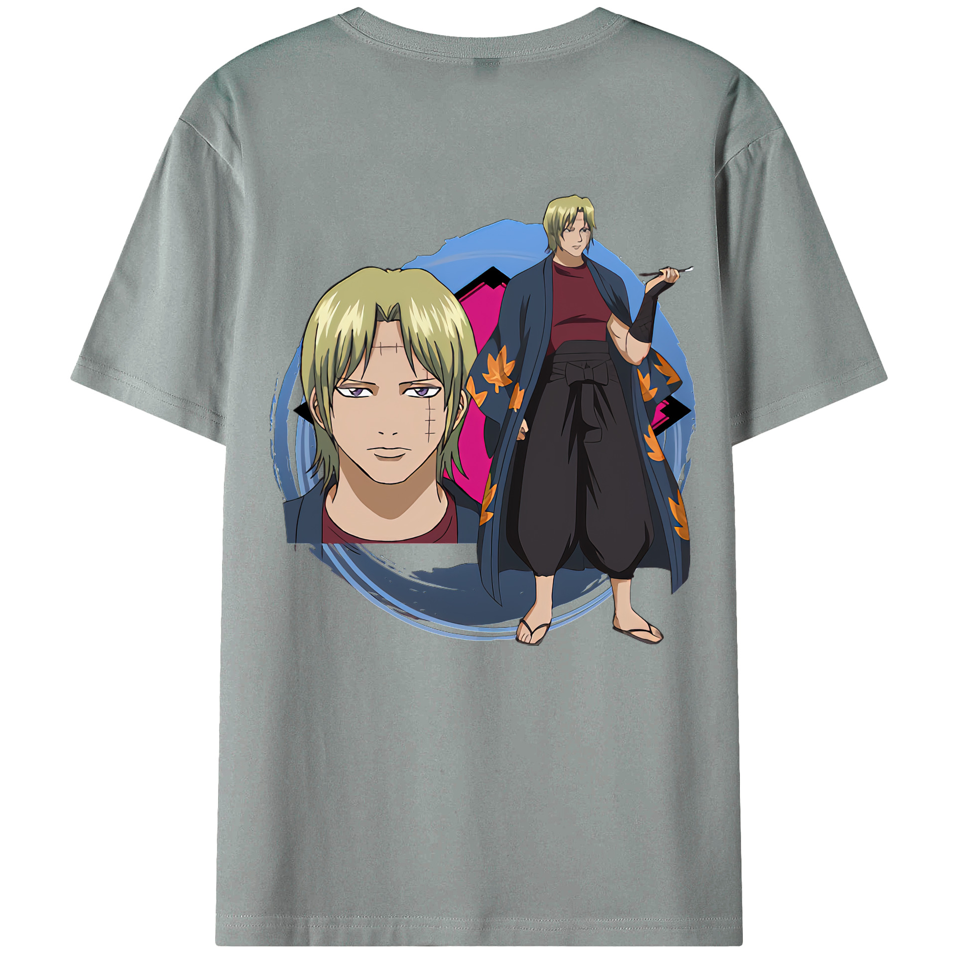 （画像用） ぎんたま 坂田銀時（さかたぎんとき） 神楽 志村新八（しむら しんぱち） GINTAMA Sakata Gintoki Kagura Shimura Shinpachi 綿100％ メンズ半袖Tシャツ（バックプリント） 通気性
